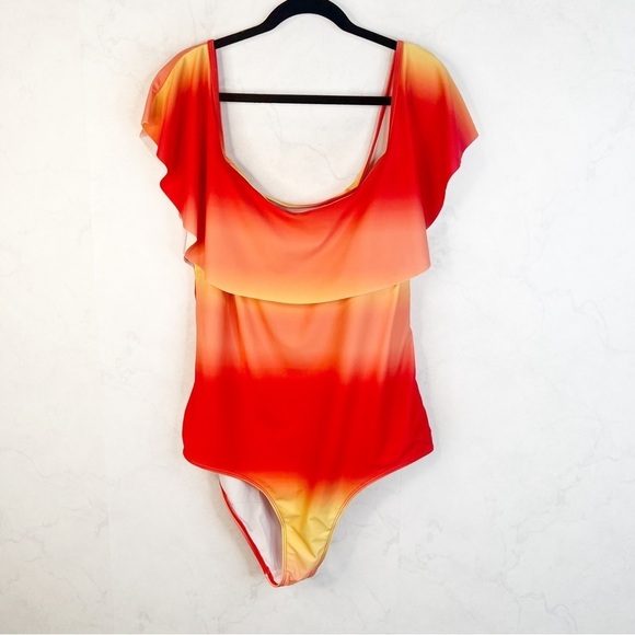 [Shein] Off Shoulder Ruffle One Piece Bikini - Picture 1 of 3